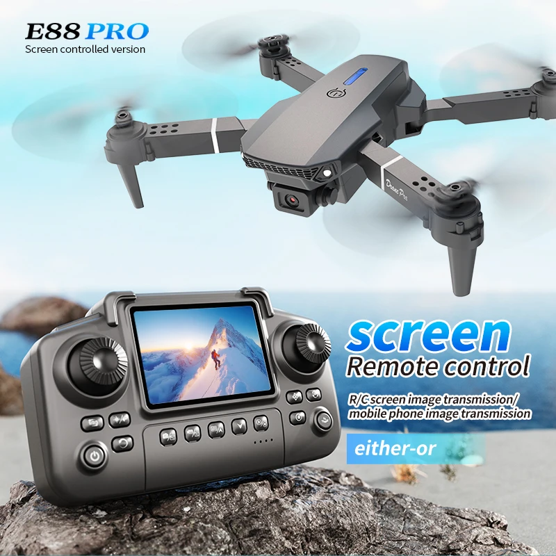Drone Rc Fpv Pro - Professional E88 PRO Drone with screen